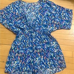 Vibrant Blue Patterned Romper